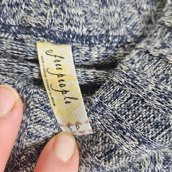 Free People Clarissa Ribbed Gray Mock Neck Size Small Oversized - Picture 4 of 6